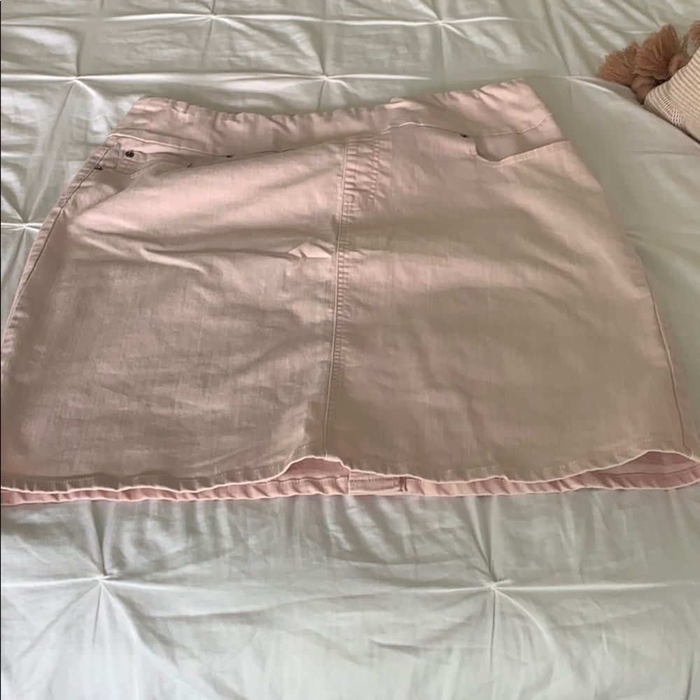 Chadwicks pull on light pink denim skirt